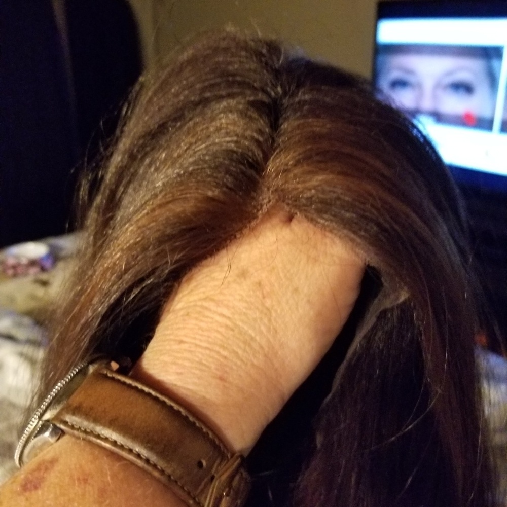 Human hair long wig